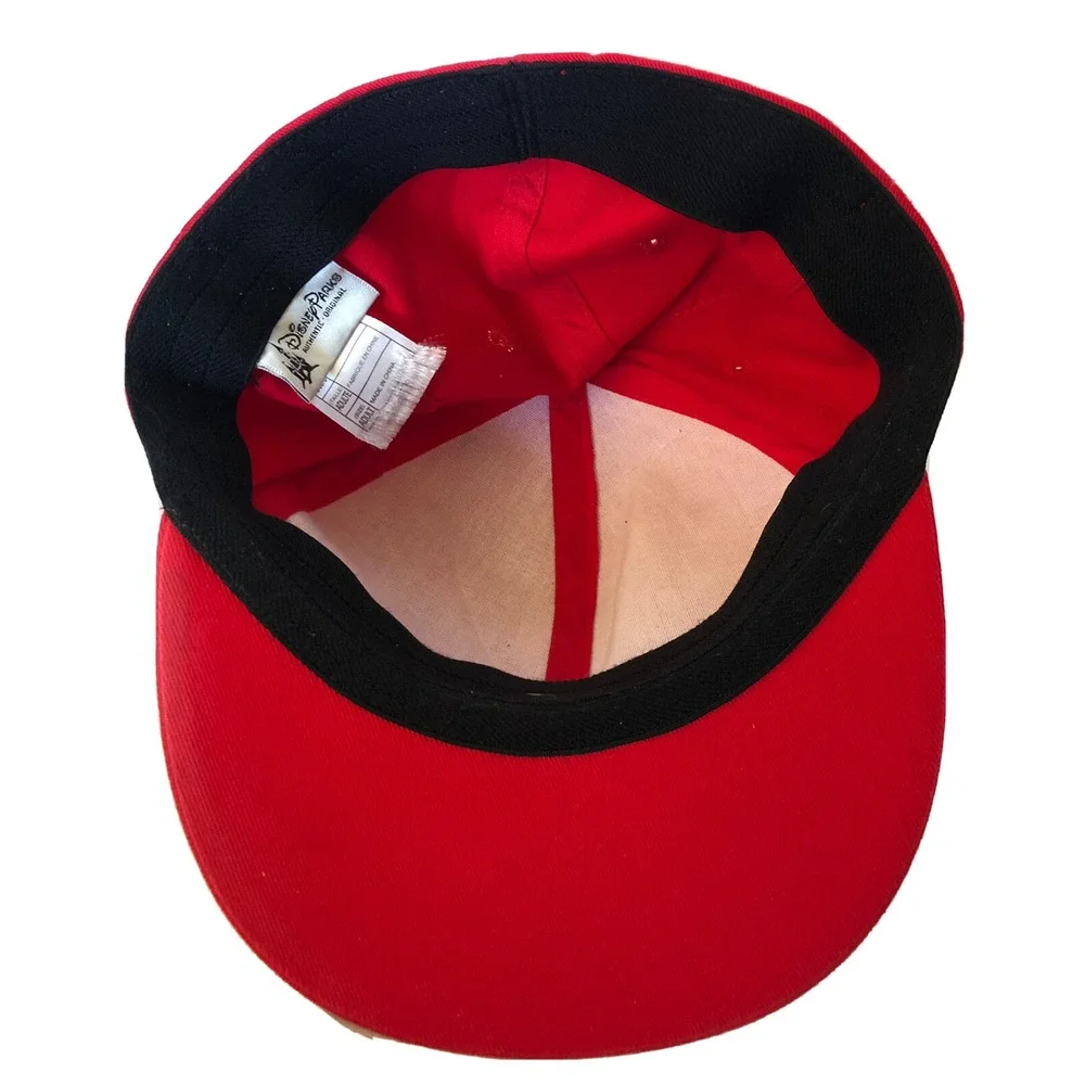 Disney Park Mickey Mouse Baseball Cap Size OSFM Graphic Red Black White Classic